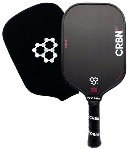 CRBN Pickleball - X Series Power Paddle - Carbon Fiber Pickleball Paddle with Foam Injected Edges for Expanded Sweet Spot (3X, 16mm)