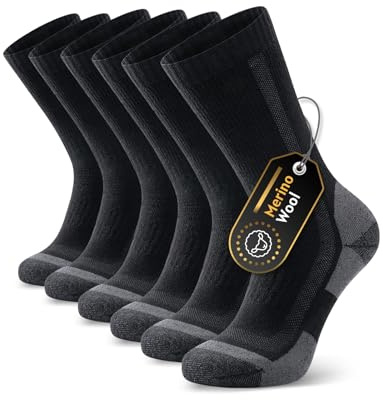 Ruixue Merino Wandersocken Herren & Damen, Outdoor Socken Trekkingsocken, Merinowolle Sportsocken Laufsocken Sneakersocken für Herren, Damen & Kinder[3 Paar]