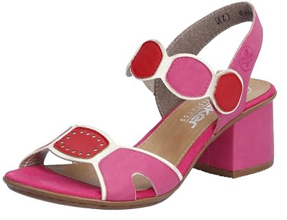 Rieker Femme 64691 Sandale, Rose, 38 EU