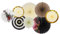 sourcing map Hanging Paper Fans Party Set 8Pcs Round Pattern Hanging Paper Fans Decoration for Home Shop Wall Birthday Wedding Graduation Events(Black Gold)