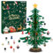 Calendario dell'Avvento 2024 con albero di Natale in legno con 36 ornamenti, Natale 24 giorni Conto alla Rovescia Calendario dell'Avvento, Decorazione da tavola di Natale per bambini