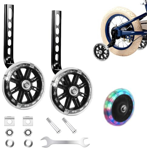 Fahrrad Stützräder Kinderfahrrad, Hilfsräder für Kinderfahrräder Einstellbare Universal Stützräder Fahrradstabilisator Kinder Fahrrad Stabilisatoren 12 14 16 18 20 Zoll Kinderfahrrad (1 Paar, Schwarz)