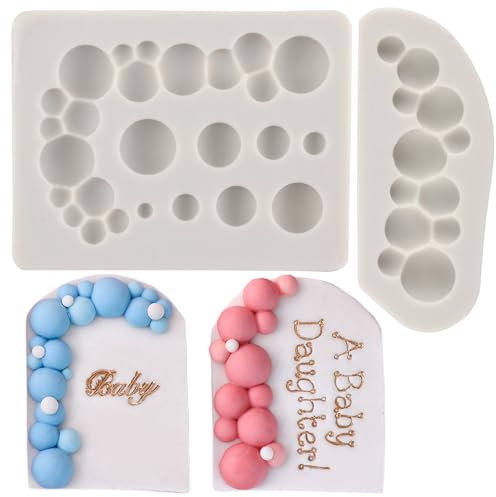 MYPRACS Set di 2 stampi 3D in silicone per decorazioni di torte, cupcake, zucchero, lecca-lecca, caramelle, cioccolato, pasta di gomma, pasta di gomma
