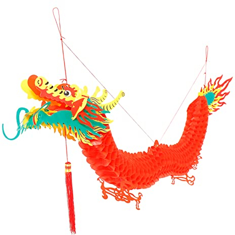 Housoutil 1m Lanternes De Dragon Plastique Pour Décoration Du Printemps Chinois Idéales Pour Nouvel An Et Festivals Ambiance Chaleureuse Et Élégante Accrochez Partout