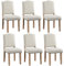 Yaheetech Lot de 6 Chaises de Salle à Manger à Haut Dossier Chaises de Cuisine Pieds en Bois Massif Design Classique avec Boutons Bronzés Fauteuils et Chaises pour Salon Sièges Rembourrés Beige