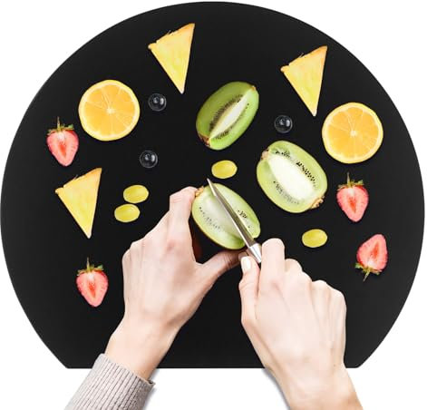 Rierousy Schneidebrett Extra Large, TPU Cutting Board, Frühstücksbrettchen, Schneidebrett Kunststoff Rutschfest und Leicht zu Reinigen Spülmaschinenfest mit für Küchen