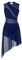 Miutii Damen Eiskunstlauf Kleid Ärmellos Glitzer Ballettkleid mit Asymmetrisch Rock Lyrisch Tanzkleid Modern Contemporary Tanzkleidung Marine Blau S