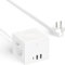 BQO 6-in-1 Steckdosenleiste Würfel USB mit Kabelloses Induktionsladegeräte 15W, Mehrfachsteckdose 2 Fach mit 3 USB,Steckdosenleiste Würfel Überspannungsschutz mit 1.8M for iPhone/iPad/Chromebook