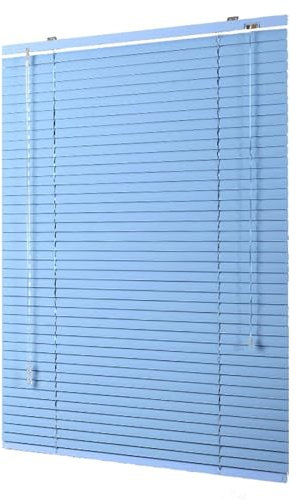NIANXINN Aluminium-Jalousie,Verdunkelung Fensterjalousien,Blaue 25mm Metall Lamellen Tür Fenster Rollo Jalousette,Wand- und Deckenmontage,Anpassbar Farbe,Breite x Höhe (90cm x 140cm)