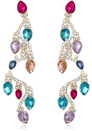 EVER FAITH Weihnachten Ohrringe Bunte Glühbirnen Christmas Geschenke für Damen Mädche