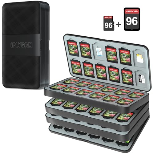 Switch Game Case Holder for Nintendo Switch/OLED/Lite with 96 Cartridge Slots and 96 Micro SD Card Storage, Portable Game Protective Organizer Traveler Gift Accessories