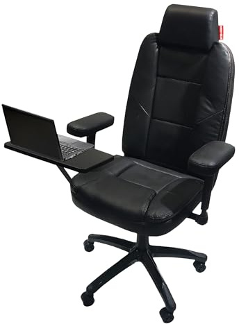 Home Office Desk Chair, Ergonomic Computer Swivel Task Chair with Lumbar Support, Flip-up Armrests, Black