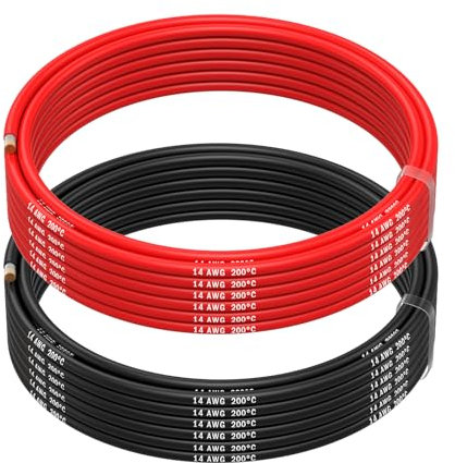 MMOBIEL AWG Cavo Elettrico Silicone - 2 Fili Separati Rosso e Nero Ciascuno per RC, Droni, Stampanti 3D, Batterie, Cavi Oratori, Strisce LED (14 Awg, 5m)