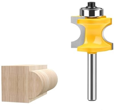 1 Stück/5 Stück Bullnose-Fräser, Hartmetall-Fräser mit halbrunder Kante und 8 mm Schaft, Säulenfläche und Stuhlschienenform, Holzbearbeitungswerkzeug(8X6.35)