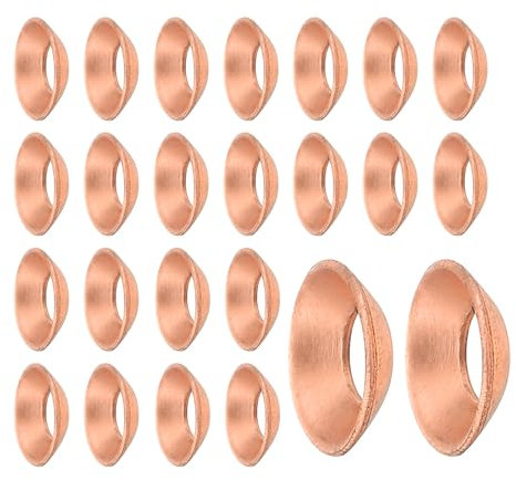 QUARKZMAN 24Pz Guarnizione a Flangia in Rame, Adatta per Tubo da 1/4, Raccordo a Flangia in Rame a 45 Gradi per Accessori di Condizionatori d'Aria e Refrigerazione