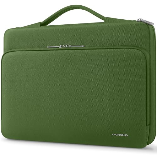 MCHENG 14-Zoll 360 schützende Laptop-Tasche mit Griffen Große Kapazität Aktentasche Kompatibel mit Lenovo IdeaPad Slim 3i/15 Macbook air M2 2023/15.4 MacBook Pro/14 Dell Chromebook 14,Grün.