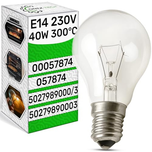 ONIX TECH Ampoule Four 40W 300 degré E14 230V - Lampe Four Socle Ø14mm avec le Code Original 5027989000/3 50279890003 pour Electrolux pour AEG 00057874 057874 pour Bosch pour Siemens