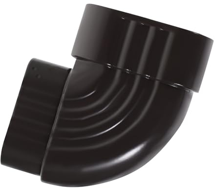 Adaptateur de Gouttière en Alliage D’aluminium 90° Noir | Surface Brossée, Guide pour L’écoulement de L’eau Pluviale, Résiste à L’oxydation, pour Raccords de Pluie