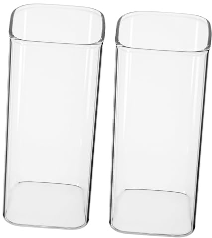 EPIGEIST 2 pezzi Bicchieri da Colazione in Vetro Borosilicato Tazze Semplici per e Bevande Design Lineare Resistente al e Ufficio