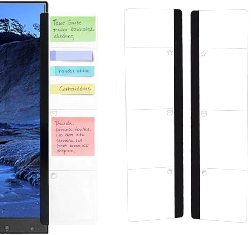 2 Stück Memoboard für Monitor Büro Schreibtisch Zubehör Computer Haftnotizenhalter Computer Memoboard Nachrichtentafel Bürobedarf für Damen und Herren