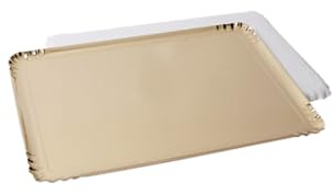 FaisTonGateau - Juego de 10 bandejas de catering, longitud x anchura: 42 cm x 32 cm, color dorado