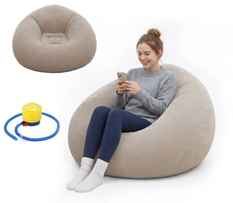 Yuragim Aufblasbares Sofa, Aufblasbarer Sitzsack, Aufblasbarer Sessel mit Luftpumpe, Wasserdichtes Luftsofa Aufblasbares,Air Sofa Lazy No Bean Bag Schlafzimmer Sitzsack für Outdoor Camping Strand