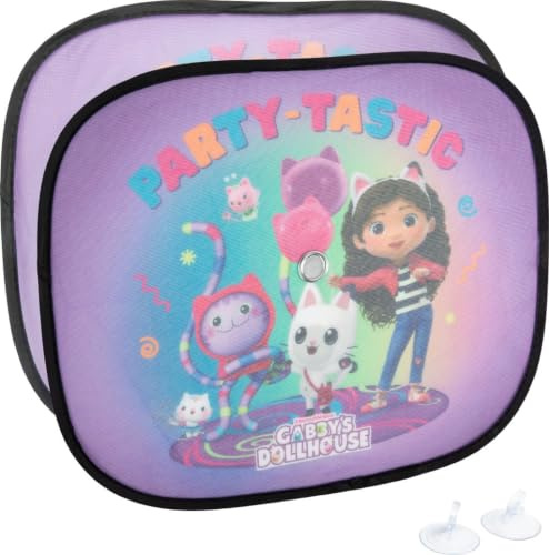 Tataway Gabby Party-Auto-Seitenvorhänge, 44 × 35 cm, Fenster-Sonnenschutz, Sonnen- und Hitzeschutz, buntes und lustiges Design für Kinder, Paar