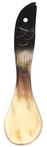 Oxhorn Teelöffel in Fischform, 14 bis 15cm, für Tee und Dessert
