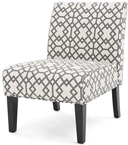 GDFStudio Kendal Stuhl mit geometrischem Muster, Grau