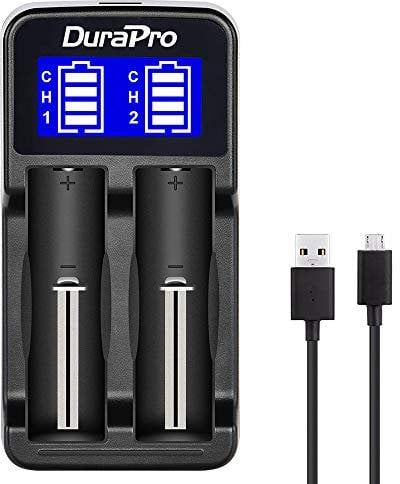 DuraPro LCD Intelligent 18650 Chargeur pour Rechargeables Li-ION 18650 18490 18350 16340 14500