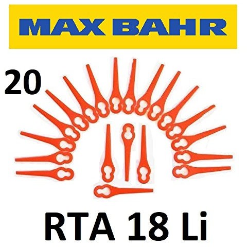 Max Bahr 20 Ersatzmesser RTA18Li - Akku Rasentrimmer - Kunststoff Ersatz Messer PA6 / Schneidplättchen