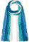 Japanwelt Seidentuch elegantes Damen Halstuch Crash-Schal 100% Seide silkroad 90 x 180 cm Verlauf Blau Türkis Weiß