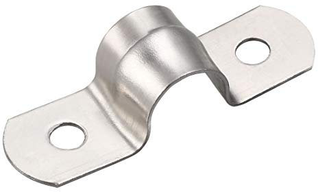 sourcing map 10 Stück Starrer Rohrgurt Erstaz 10mm(0.4), Zugrohr Clip Klemme 2 Loch 304 Edelstahl