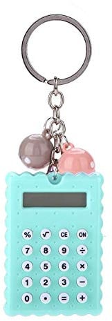 Schlüsselbundrechner, Portable Cute Cookies Style Schlüsselanhänger Rechner, 8-Bit Display Taschenrechner für Kinder/Studenten(Grün)