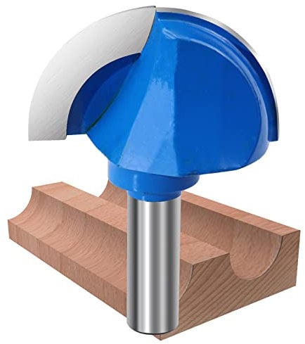 ROOCBIT Core Box Router Bit 1/2 Zoll Schaft Rundkopf Hohlkehlbox Fräser 50,8 mm Schnittdurchmesser Holzbearbeitung Fräser Werkzeug