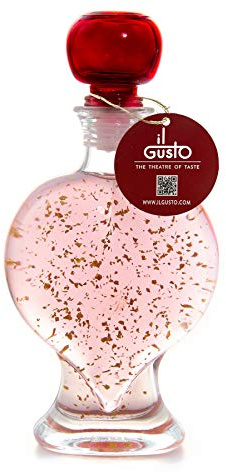 GIN GIFT | TURKISH DELIGHT GIN WITH 22 CARAT GOLD FLAKES IN HEART BOTTLE 200ml | 20% | Sweet rose & mint infusion • Luxury Gift for Her or Him • Perfect for Birthday, Parties, Christmas & Festive Celebrations
