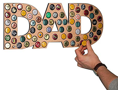 MNSSRN Birra Bottiglia Biber Holder, Giorno del Padre Birra Bottiglia Bottiglia cap Holder Personalizzato Famiglia Birra Bottiglia per Birra Parete,Dad