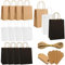 Papiertüten mit Henkel Geschenktüten aus Kraftpapier 15 Stück Schwarze/Weiß/Braun 33 * 26 * 12cm für Kindergeburtstag, Babyparty, Hochzeit, Weihnachten
