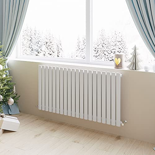 Horizontal Radiator Oval Column Designer Central Heating Rad 600x1180mm Single White