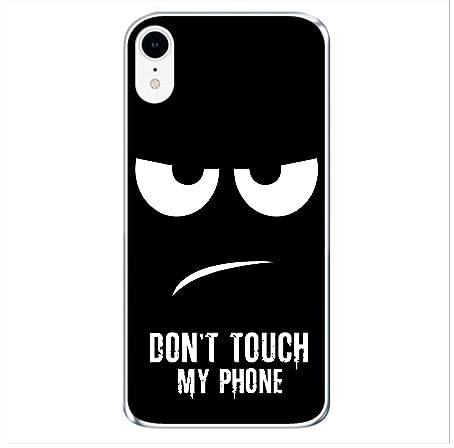König Design Handyhülle Kompatibel mit Apple iPhone XR Hülle TPU Eckenschutz Stoßfest Dünn Kratzfest Schutzhülle - Dont Touch My Phone Schwarz