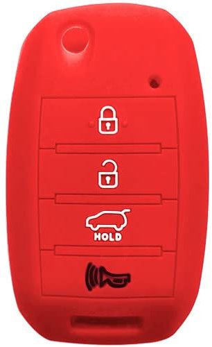 SALPIE Carcasa para llave con mando a distancia compatible con Kia CEE'D Picanto Sorento (3) Sportage Venga Rio (3/4) Soul (2) Carens (3/4) Amanti Optima Stonic. (rojo con 4 teclas)