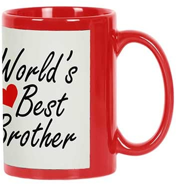 Printtoo Collage De Fotos Personalizado Taza De Cafe World'S Best Brother Imagen De Encargo Copa De CER¡Mica Lavavajillas Y Caja De Microondas- 11 Oz- Red