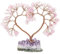 Nupuyai 8.9-13cm Quartz Rose Naturelle Arbre de Cristal de Coeur d'amour sur la Base de Géode d'améthyste, Feng Shui Arbre d'argent de Bonsaï en Cristal pour la Décoration de Mariage et Bureau