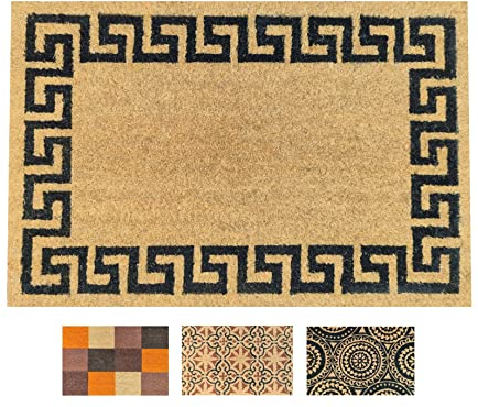 LUA VIKA Fußmatte kokos, fussmatte für Außen und Innen, Schmutzfangmatte für Ihre Haustür, waschbar, mit rutschfestem PVC, Fußmatten lustig, fussmatten aussen, fußabtreter 40x60 cm (Camino)