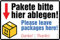 immi 1St. Pakete bitte hier ablegen (300x200mm Schild mit Bohrung) Leave packages here