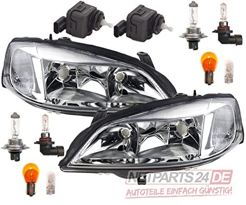 Johns, Scheinwerfer Satz passend für Opel Astra Scheinwerf. Set G m. Stellmotor Leuch.te. li + re 98-03