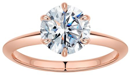 2ct Round Cut Moissanite Engagement Ring for Women, Gemstone, Created Moissanite