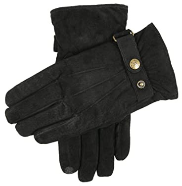 Dents Mens Morley Suede Gloves - Black - Medium