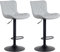 CLP 2er Set Barhocker Emma - Höhenverstellbare Barstühle - 360° Drehstühle Mit Rückenlehne Für Küche Und Bistro, Farbe:grau, Material:Kunstleder