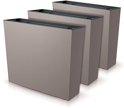 IMJ-Global Set di 3 Vasi per Fiori Piante Rettangolari Urbi Case T In Plastica 58x18x49,8cm Da Interno Esterno Mocca Volume 44 Litri Design Moderni